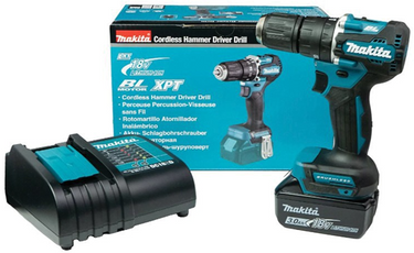 Makita dhp487sf 18v klopboor- schroefmachine koolborstelloos 3,0 ah accu (1 st), oplader
