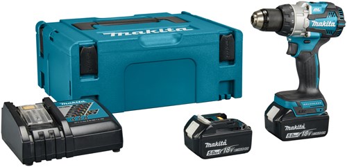 Load image into Gallery viewer, Makita dhp489rtj | 18 v klopboor- schroefmachine 5,0 ah accu (2 st), snellader, in mbox - dhp489rtj
