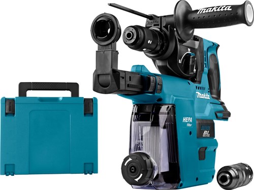 Load image into Gallery viewer, Makita dhr243zjw 18 volt combihamer | sds-plus | met verwisselbare boorkop met stofafzuiging | zonder accu's en lader in m-box - dhr243zjw
