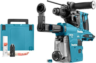 Makita dhr283zwju | lxt accu combihamer 2x18v sds-plus 28mm 2.9j + stofafzuiging in mbox | zonder accu's en lader - dhr283zwju
