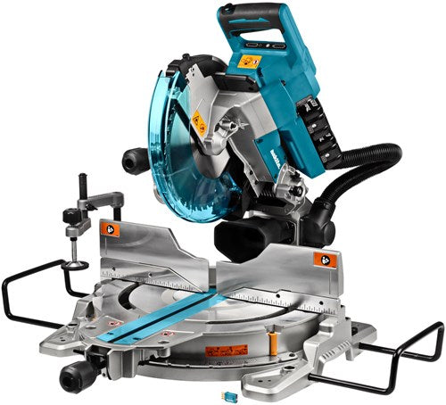 Load image into Gallery viewer, Makita dls111pt2u 2x18 v radiaal afkortzaag 260 mm 5,0 ah accu (2 st), duo snellader - dls111pt2u
