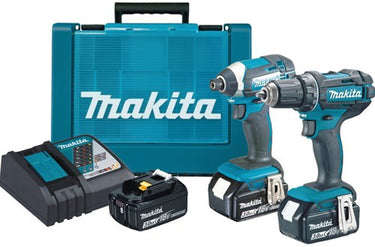Makita dlx2127x1 combiset - ddf482 18v boor- schroefmachine + dtd152 slagschroevendraaier 3,0 ah accu (3 st), snellader in koffer