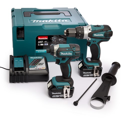 Load image into Gallery viewer, Makita dlx2145tj combiset | dhp458 accu klopboormachine + dtd152 accu slagschroevendraaier | 18v 5.0ah li-ion
