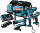 Makita dlx6100px1 | lxt accu combiset 18v dhp482 + dhr202 + dtm51 + dtd156 + dga452 + dml802 in tas (3x 3.0ah accu + dc18rd duolader) - dlx6100px1