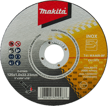 Makita accessoires makita doorslijpschijf 125x1,0mm rvs - d-65969-50