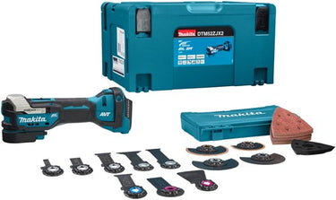 Makita dtm52zjx2 18 v multitool zonder accu`s en lader, met accessoire set in m-box | zonder accu's lader - dtm52zjx2