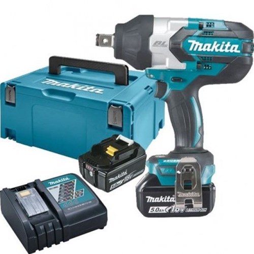 Load image into Gallery viewer, Makita dtw1001rtj 18v slagmoersleutel 1050 nm 5,0ah accu (2 st), snellader, mbox
