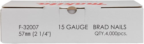 Load image into Gallery viewer, Makita f-32007 brads | 57mm 1,4x1,8mm | gegalvaniseerd | 4000 stuks
