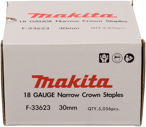 Load image into Gallery viewer, Makita accessoires niet 30mm 6,35x1,1x1,3mm - narrow crown, 18awg - f-33623
