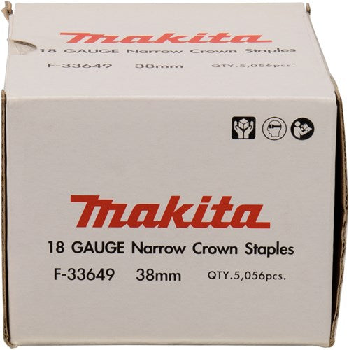 Load image into Gallery viewer, Makita accessoires niet 38mm 6,35x1,1x1,3mm - narrow crown, 18awg - f-33649
