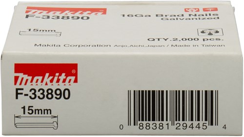 Load image into Gallery viewer, Makita accessoires brad lengte 15mm uitvoering gegalvaniseerd draaddikte 1,61mm - f-33890
