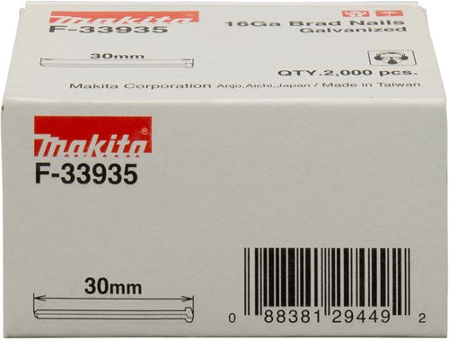 Load image into Gallery viewer, Makita accessoires brad lengte 30mm uitvoering gegalvaniseerd draaddikte 1,61mm - f-33935
