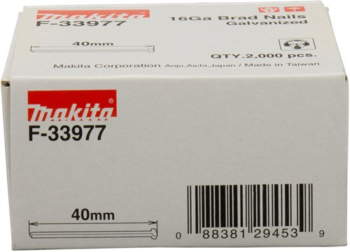 Load image into Gallery viewer, Makita accessoires brad lengte 40mm uitvoering gegalvaniseerd draaddikte 1,61mm - f-33977
