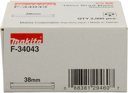 Load image into Gallery viewer, Makita accessoires brad rvs lengte 38mm uitvoering rvs a2 draaddikte 1,61mm - f-34043
