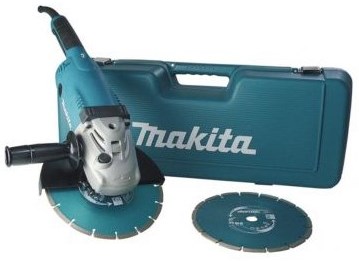 Load image into Gallery viewer, Makita ga9020rfk3 haakse slijper incl. 2 diamantzaagbladen in koffer | 230mm 2200w - ga9020rfk3
