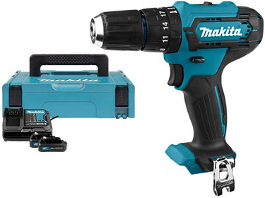 Makita hp333dsaj | 12 v max | klopboor- schroefmachine | 2,0 ah accu (2 st) | lader | in mbox - hp333dsaj