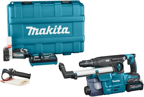 Load image into Gallery viewer, Makita hr009gm202 accu combihamer | 40 v max | sds-plus | 2 x 4.0 ah accu + snellader | in kunststof koffer - hr009gm202
