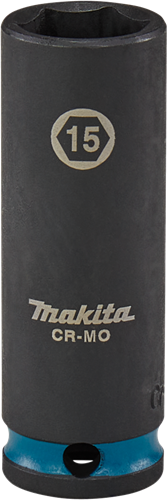 Load image into Gallery viewer, Makita krachtdop impact black, 3 8 15mm lang - e-16324
