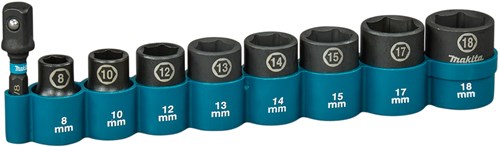 Load image into Gallery viewer, Makita krachtdopset impact black, 3 8 9-dlg - e-16639
