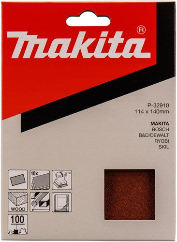 Load image into Gallery viewer, Makita accessoires schuurvel k100 114x140 red - p-32910
