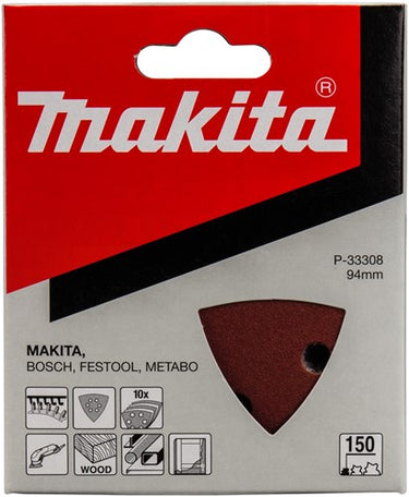 Makita accessoires makita p-33308 schuurvel 3-k 94mm k150 red velcro 10st