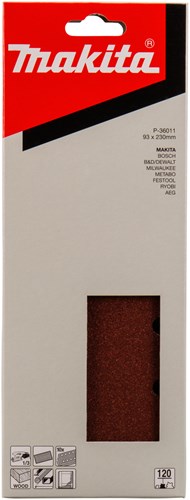 Makita accessoires schuurvel k120 93x228 red g. - e-18085