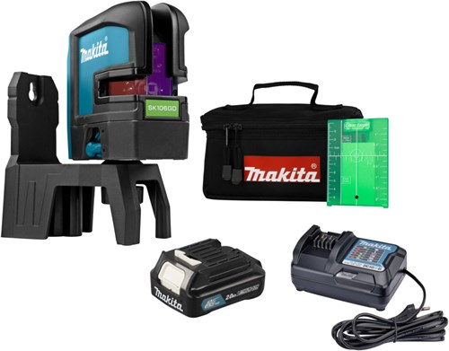 Load image into Gallery viewer, Makita sk106gdw kruislijn laser groen | 12v | incl. 2,0ah accu en lader - sk106gdw
