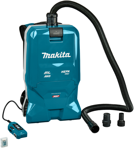 Load image into Gallery viewer, Makita vc012gz01 rugstofzuiger | zonder accu's en lader | met aansluiting. 3 adapters en aws zender | in doos - vc012gz01
