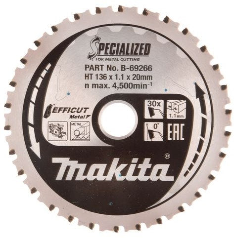 Makita accessoires makita zaagblad efficut | 136x20x1,1 | 45t | 0g