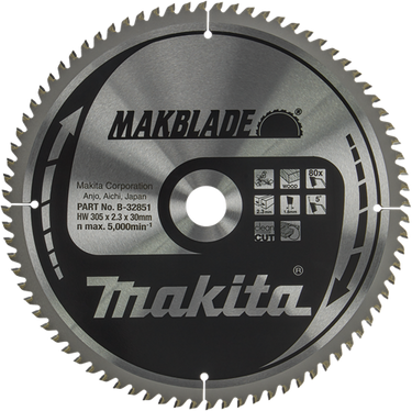Makita accessoires makita zaagblad hout 305x30x2.3 80t 5g - b-32851