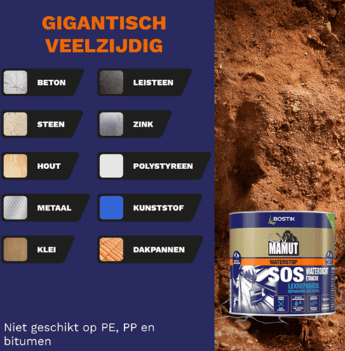 Afbeelding laden in galerijviewer, Bostik mamut waterstop ms-polymeer | antraciet | direct waterdichtend membraam - 30632339
