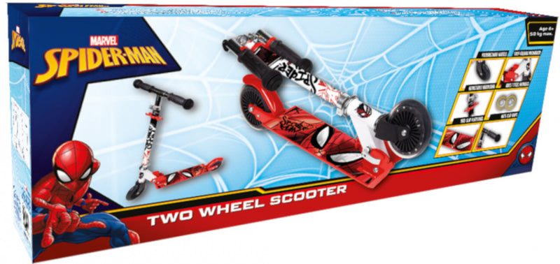 Load image into Gallery viewer, Marvel spider-man 2-wiel kinderstep jongens aluminium rood
