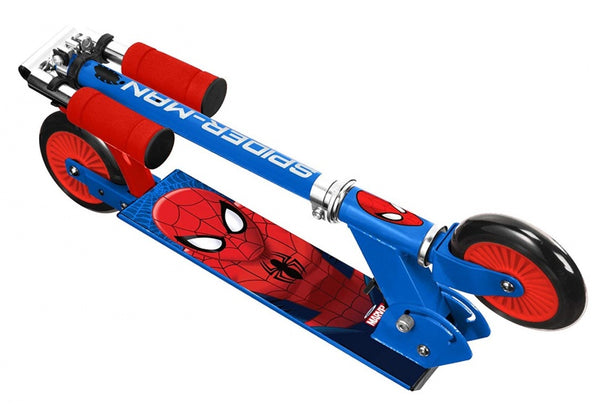 Spider-Man 2-wiel Kinderstep Opvouwbaar Voetrem Blauw Rood