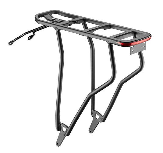 Massload achterdrager alu mik, mat-zwart met spanninga lamp