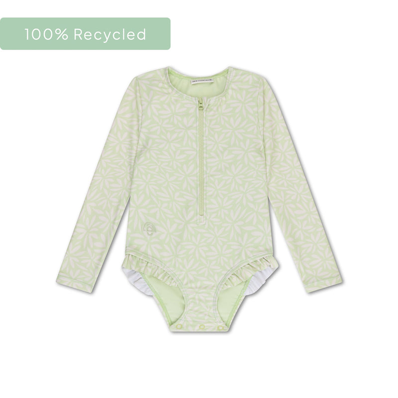 Load image into Gallery viewer, Matcha | groen meisjes uv badpak met lange mouwen
