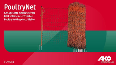 Ako producten kippennet 112cm 50m dubbele pen oranje