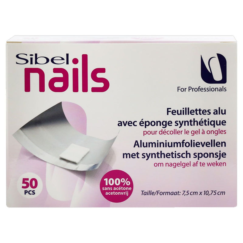Load image into Gallery viewer, Sibel nails aluminiumfolie vellen met synthetisch sponsje 50st.
