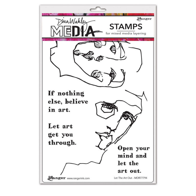 Load image into Gallery viewer, Ranger ink ranger • dina wakley media cling stamps let the art out
