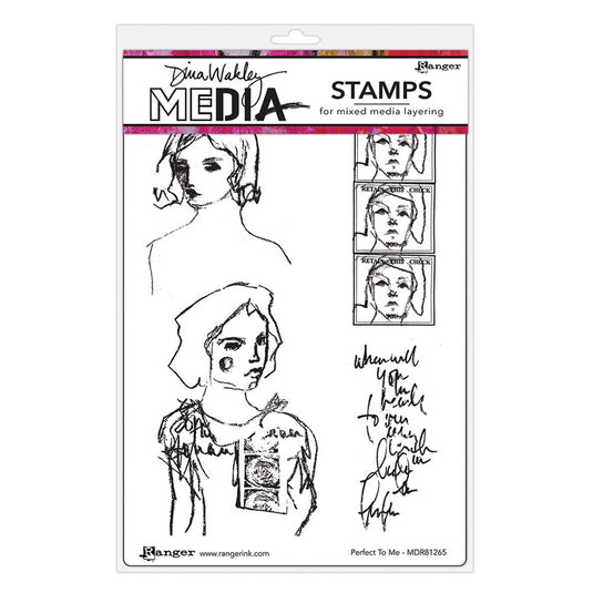 Ranger ink ranger • dina wakley media cling stamps perfect to me
