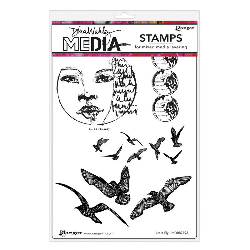 Load image into Gallery viewer, Ranger ink ranger • dina wakley media cling stamps let it fly
