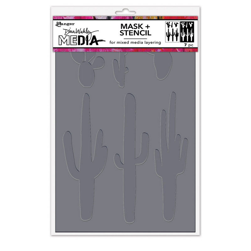 Load image into Gallery viewer, Ranger ink ranger • dina wakley media stencil cactus masks
