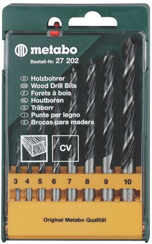 Metabo accessoires borencassette, 8 houtboren - 627202000