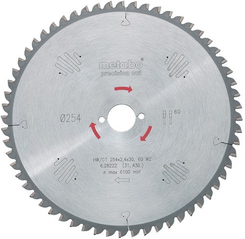 Metabo accessoires cirkelzaagblad hw ct ø 190x20, 48 wz - 628034000