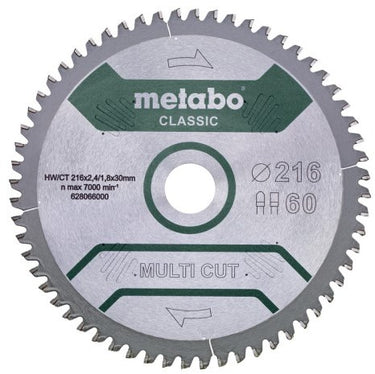 Metabo accessoires cirkelzaagblad | multi cut classic | 216x30mm | z60 fz tz 5° neg b - 628655000