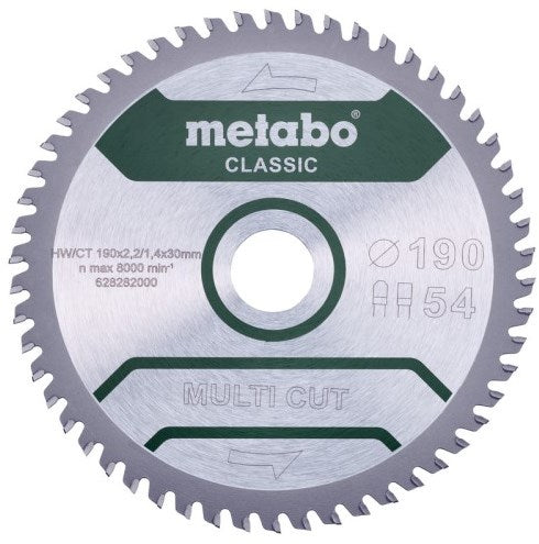 Metabo accessoires cirkelzaagblad | multi cut classic | 190x30mm | z54 fz tz 5° - 628282000