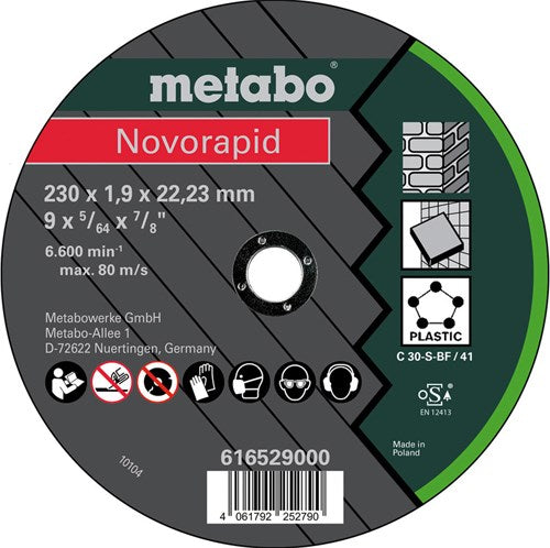 Metabo accessoires doorslijpschijf ø 125x1,2x22,23 inox, tf41 flexiarapid super - 616529000