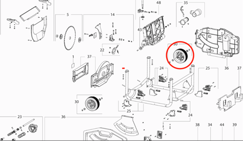 Afbeelding laden in galerijviewer, Metabo accessoires reserveonderdeel | wiel t.b.v. ts254 - 316052580
