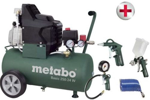 Load image into Gallery viewer, Metabo basic 250-24 w compressor + lpz-4 toebehorenset - 690836000
