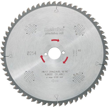 Metabo accessoires metabo cirkelzaagblad precision cut hw ct ø 254 mm, 40t wz 20° - 628059000