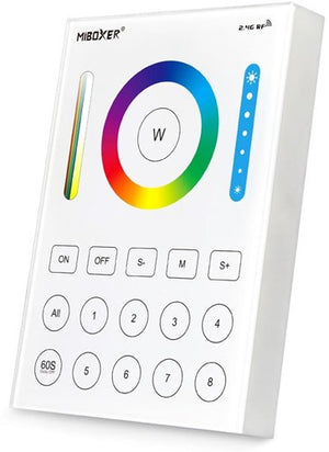 Mi-light miboxer rgb-cct draadloze opbouw schakelaar 2.4g 8-zones wit - led0203